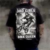 Bad Girls BMX Queen Black Graphic Street Tattoo Edgy Tee