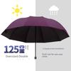 Large Umbrella for Men, Reinforced and Thickened, Sturdy and Wind-Resistant, Dual-Purpose for Sun and Rain, Manual Folding, Black Coating for Sun