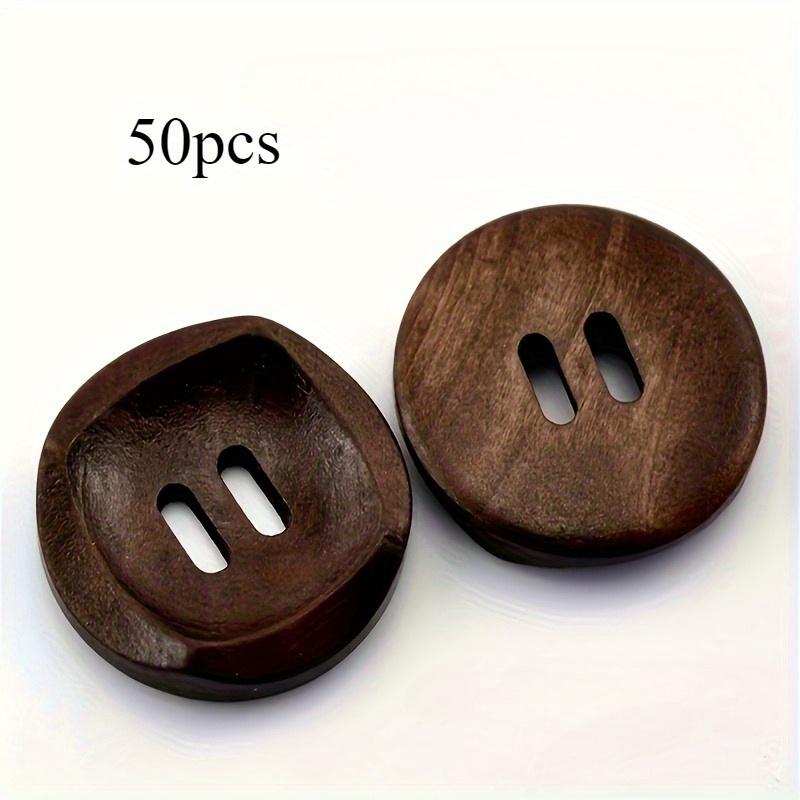 

50 шт. круглых коричневых деревянных пуговиц для шитья, вязания, рукоделия, пальто и скрапбукинга - 30 мм в винтажном стиле, прочный и элегантный дизайн 50pcs