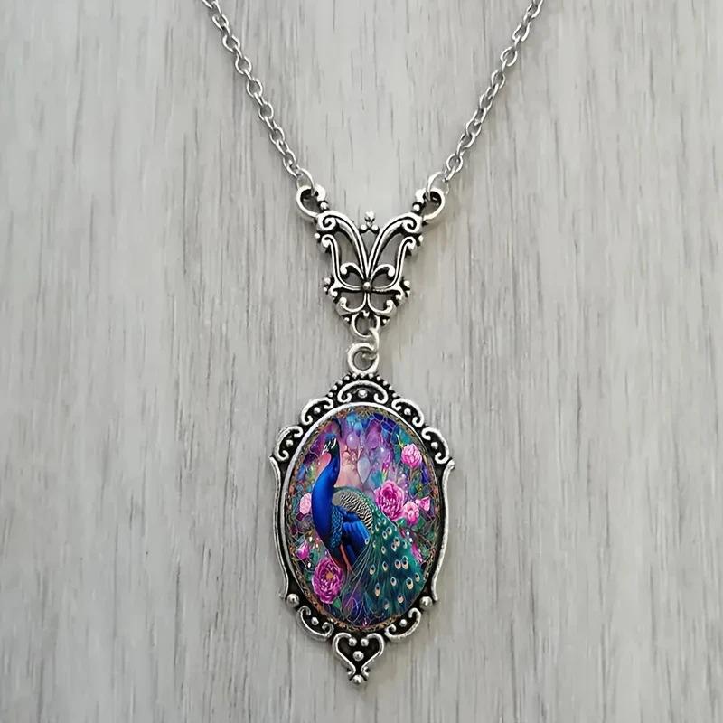 

Pendant Elegant Aurora View Oval - Vintage Necklace 50CM
