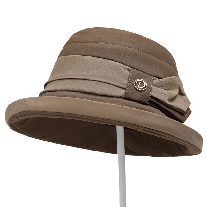 Легкая и быстросохнущая шляпа от солнца с защитой от УФ-лучей, весенне-летняя, элегантного фасона, шляпа-ведро для мамы, дорожная шляпа от солнца, женская M(56-58cm)