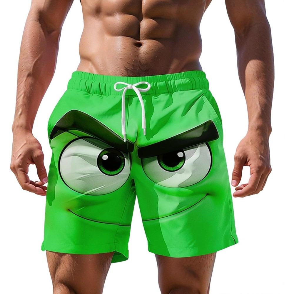 Fashionable Comfortable Breathable Beach Shorts Men Colorful Fun 3D Printed Board Shorts Summer Casual Holiday Short Pants Loose Surf Swim Shorts