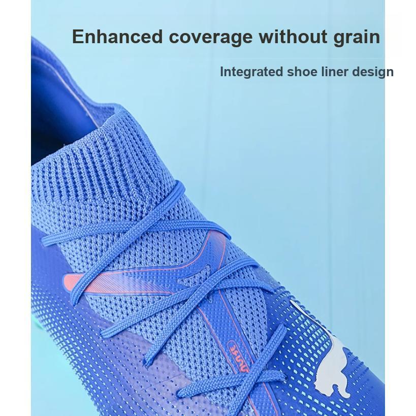 New PUMA FUTURE 7 Abrasion Resistant Low top Soccer Shoes Blue Kids' 107946-01