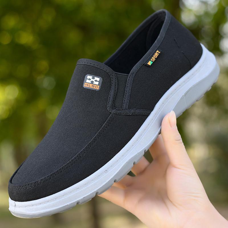 

Модные мужские туфли из нескользящей парусиновой ткани на весну/осень, износостойкие и дышащие, с мягкой подошвой. 41 чёрный