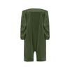 Plus Size Womens Casual  Elastic One Line Shoulder Pockets  Nine-point Cuff  Shorts Jumpsuits Wide Shorts Rompers