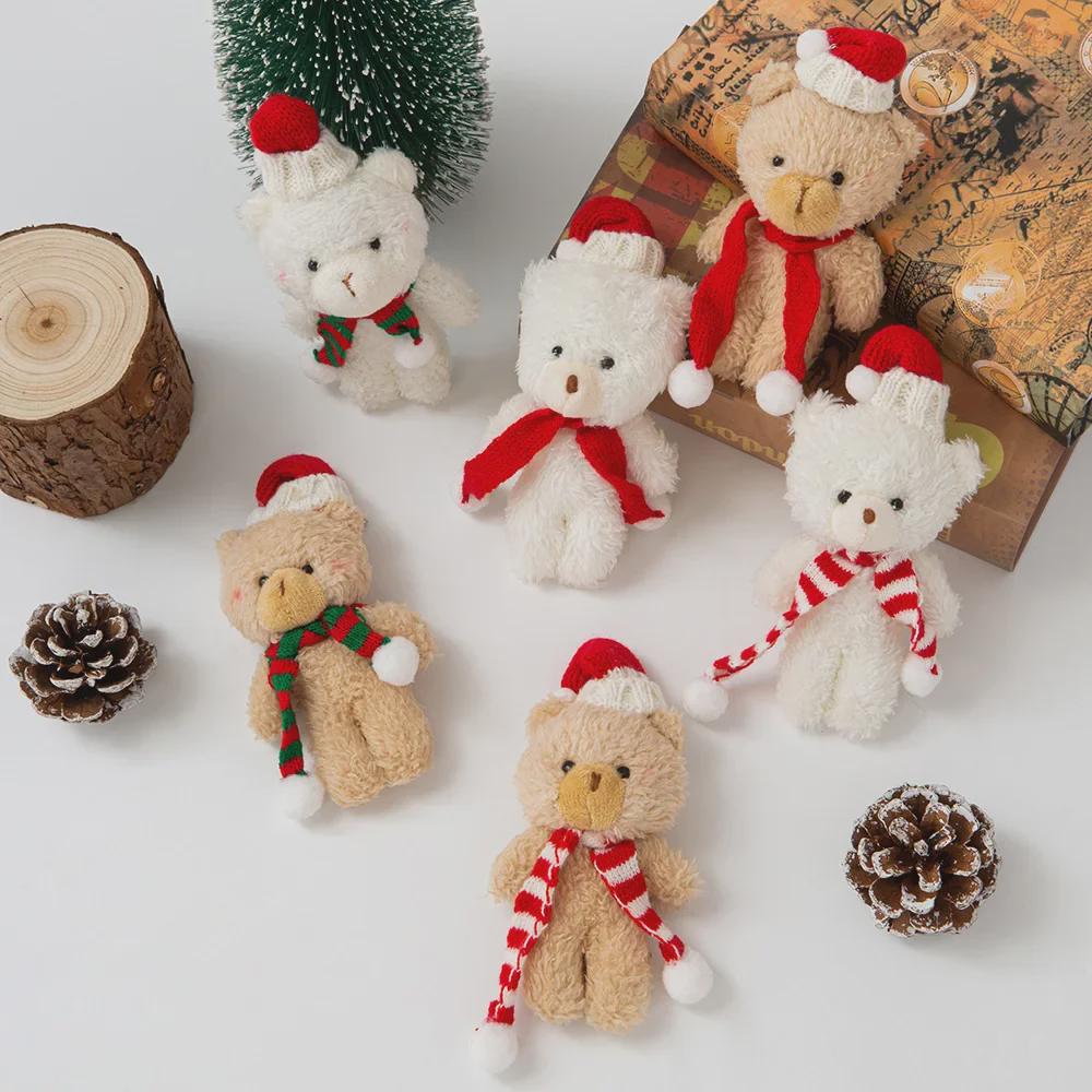Plush Bear with Scarf - DIY Decorative Doll for Christmas Tree or Gift