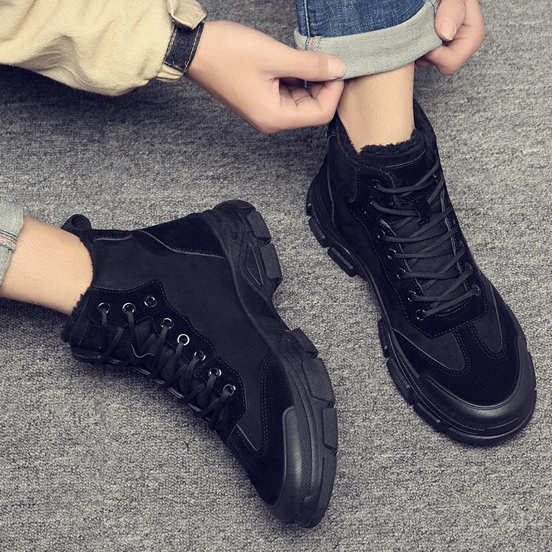 Casual Sneaker Loafers Round Toe Sports and Leisure Ankle Boots Men's Autumn Sneakers Fashion Leather Platform Sports High-top