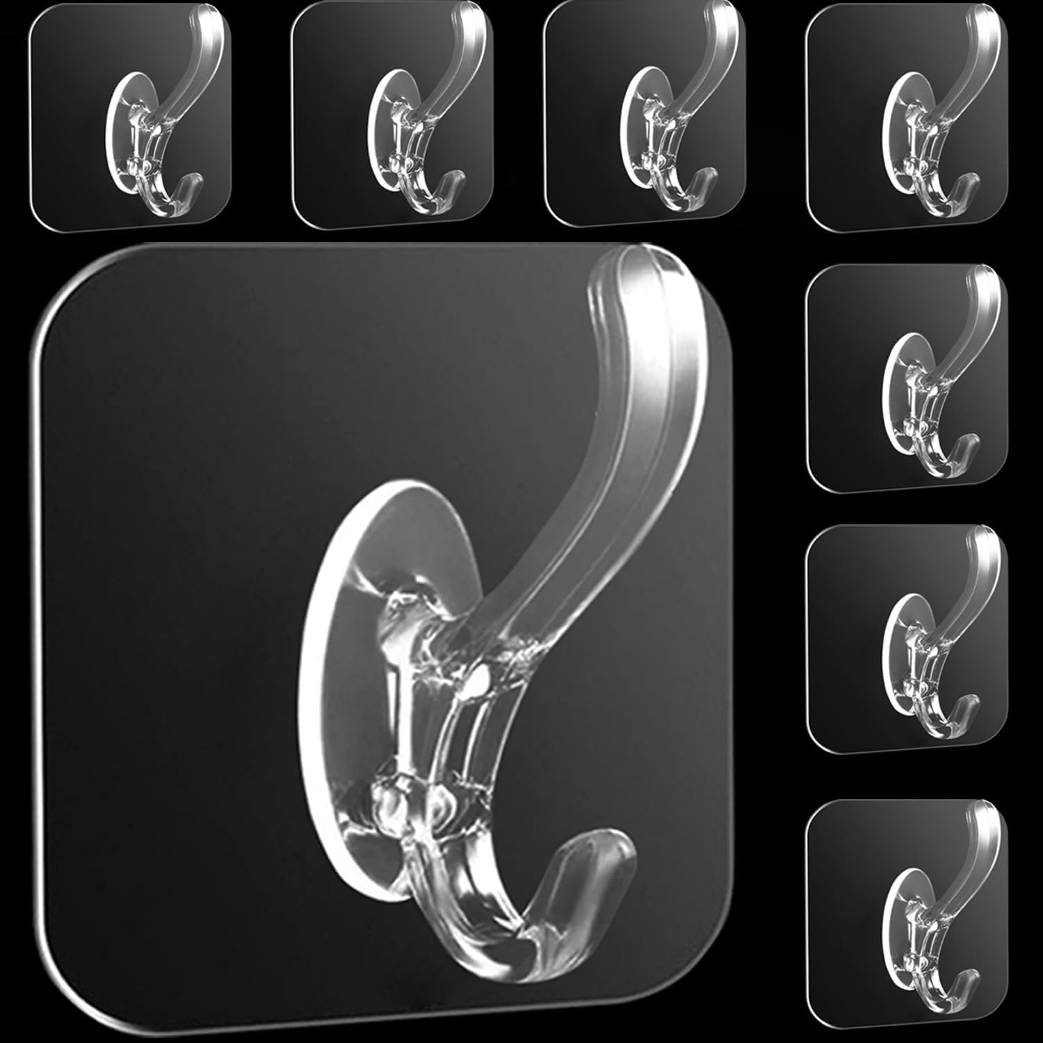 

Набор из 20 клейких крючков для подвешивания, Сверхпрочные настенные дверные крючки, Прозрачный пластиковый липкий подвесной крючок для кухни, ванной комнаты