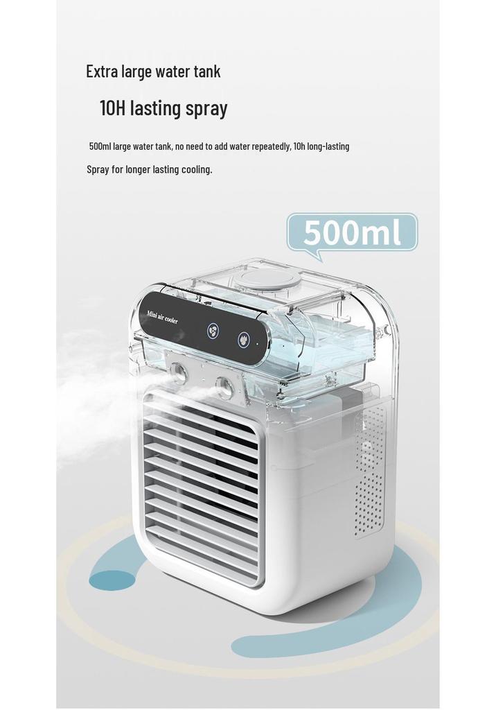 Portable Mini Desktop Cooling Fan - Mobile Air Conditioner for Dorm Rooms, Compact Cold Air Fan for Students