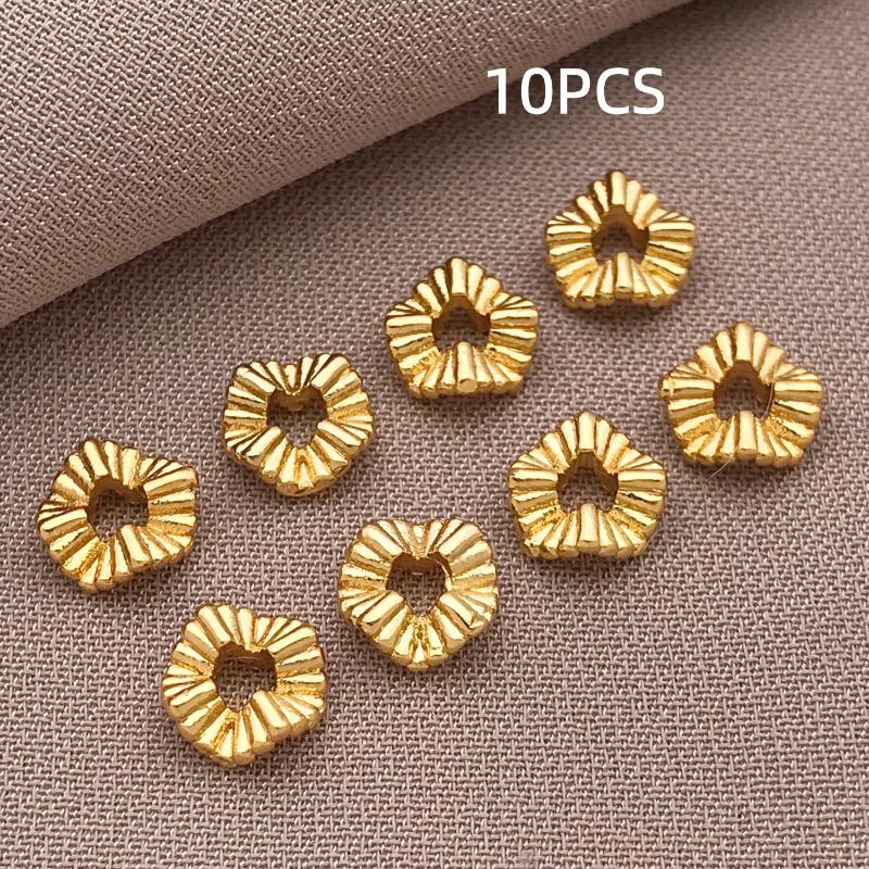 10-100Pcs Stainless Steel Gold Spacer Beads For Bracelet Jewelry Making Diy Flat Round Loose Beads Handmade Jewelry Supplies Cra
