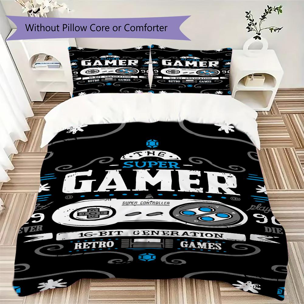 1PC Game Theme Bedding Quilt Set Quilt Cover Pillowcase Home Decoration Birthday Gift (1 * duvet cover + 2 * pillowcase, without core)A5