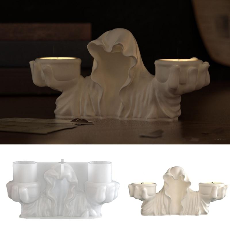 Wizard Candle Holder Silicone Mould For Resin Craft And Halloween Decorations