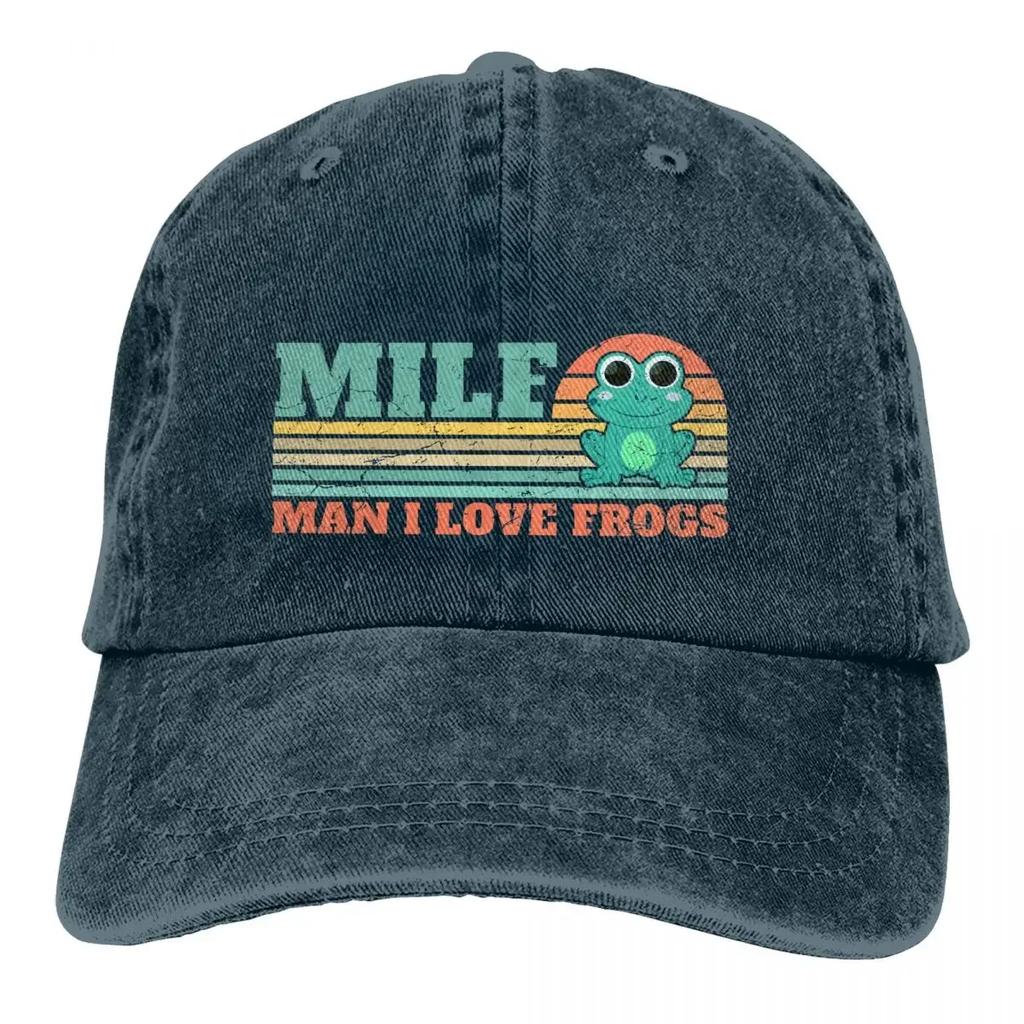 Multicolor Hat Peaked Women's Cap MILF Man I Love Frogs Personalized Visor Protection Hats