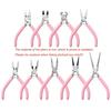 Cute Pink Color Handle Anti-slip Splicing and Fixing Jewelry Pliers Tools & Equipment Kit for DIY Jewelery Making Needlework