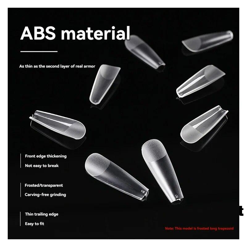 120pcs The New Transparent Semi-frosted Nails Are Fully Fitted With Light Weight Folding Seamless Nails To Extend Fake Nails