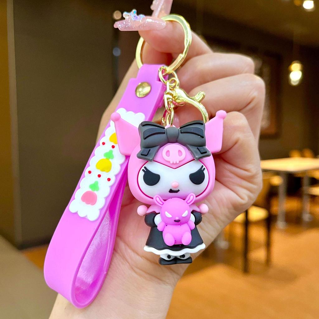 Bedårande Gris & Panda Stapelleksak Hängsmycke Nyckelring - Sött Par Bilväska Tillbehör, Perfekt Liten Gåva