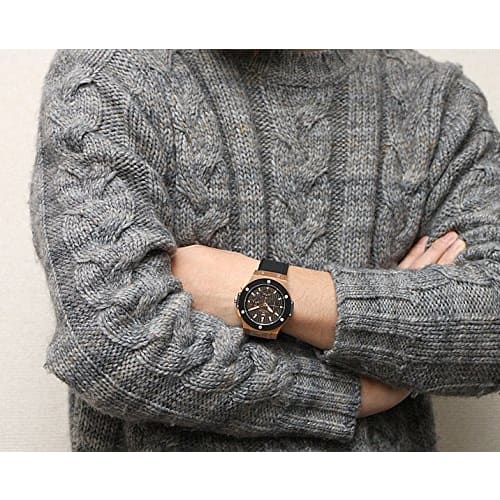 HYAKUICHI 101 Watch 100m Water Resistant Chronograph Date Display Rubber Strap Black Men's