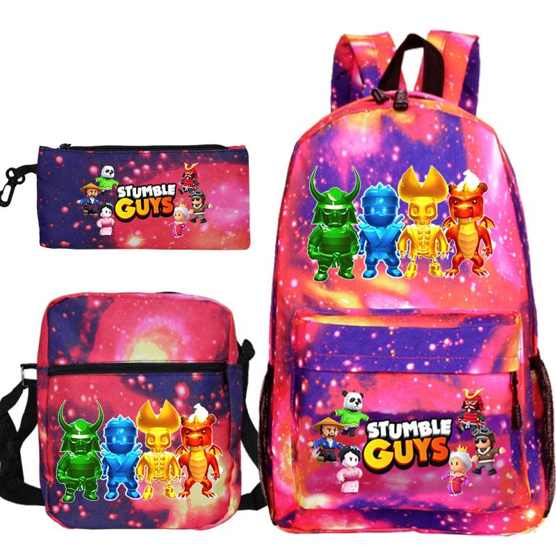 Game Merchandise Printed Children'S Schoolbag Set Teen Backpack Three-Piece Set