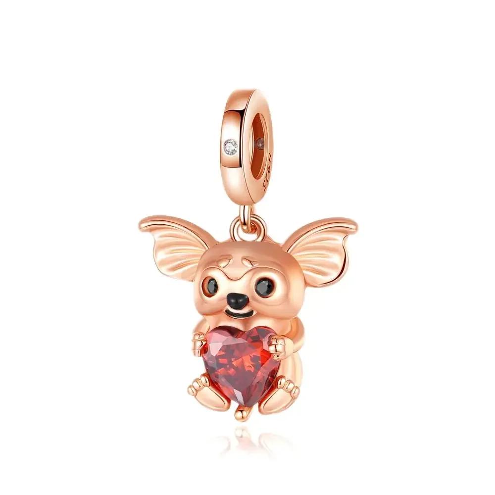 Brand New Copper Metal Animal Bead Component Cat Wolf Bee Owl Heart Charm Bead Components Compatible With Authentic Original Pendant Bead Component