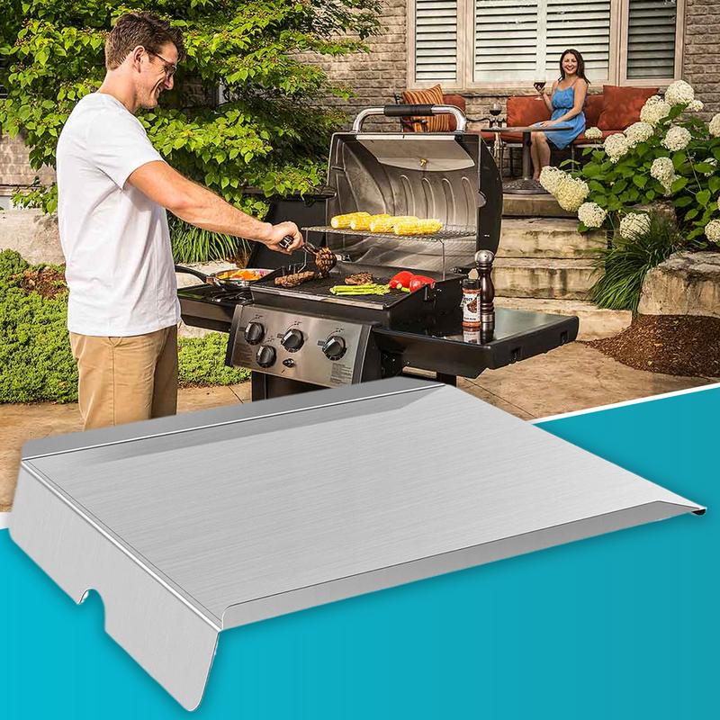 Hitzeschutzblech Edelstahl Grill Hitzeschutzblech Heavy Duty Flammenverteiler Schirm Ersatzteil für BBQ Outdoor & Garten