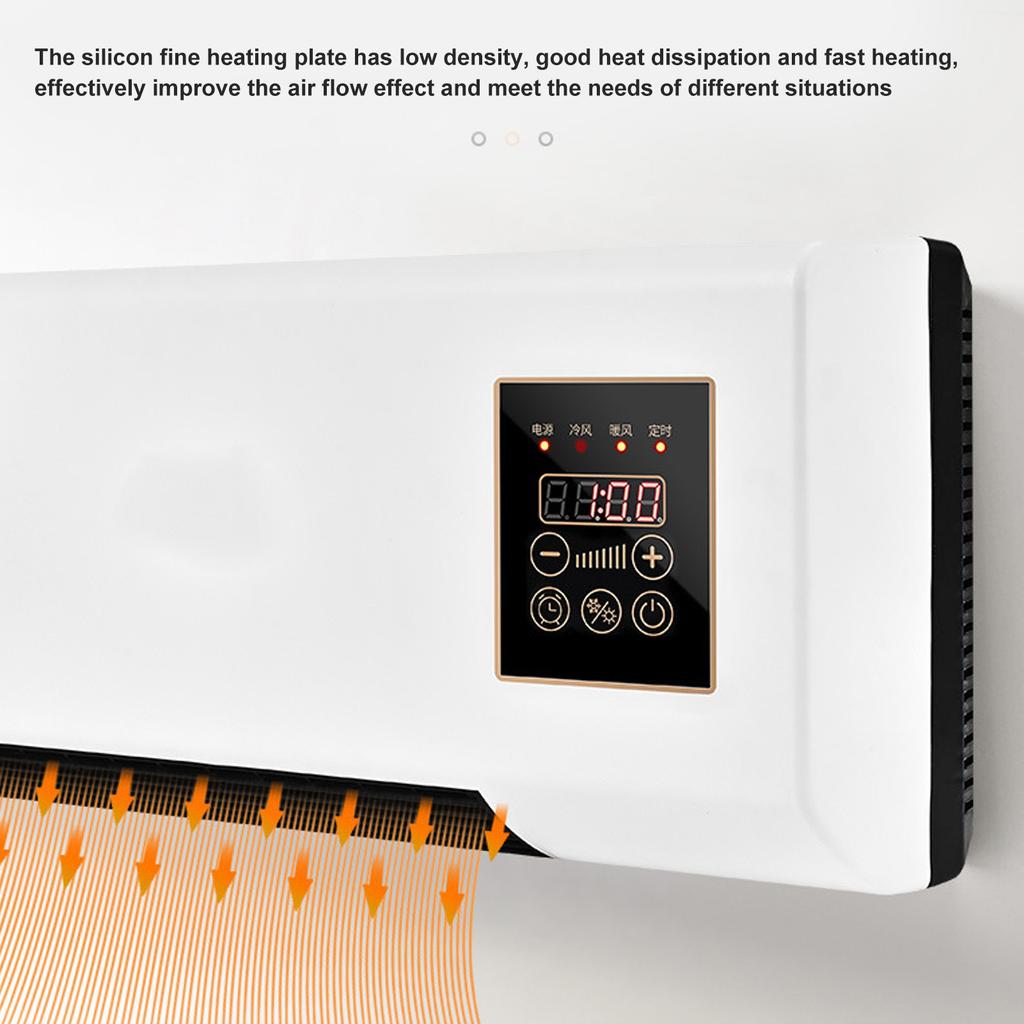 Electric Heater Air Conditioner Fan Natural Heating Wall Mounted Temperature Protection Timer Air Natural Heater