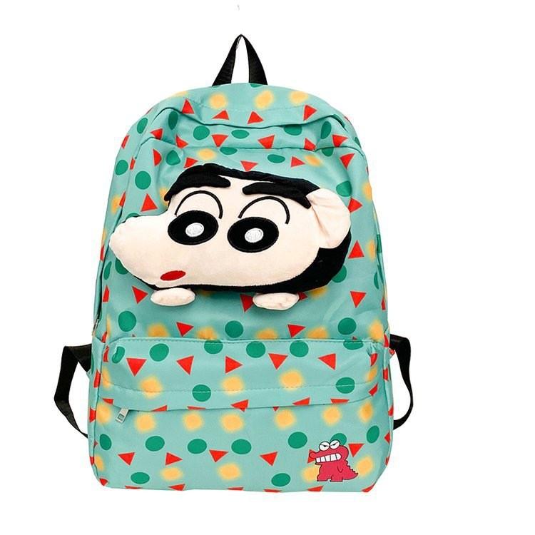 Cotton Shinchan Crayon Print Backpack Versatile Bag With Nylon Material Kids For