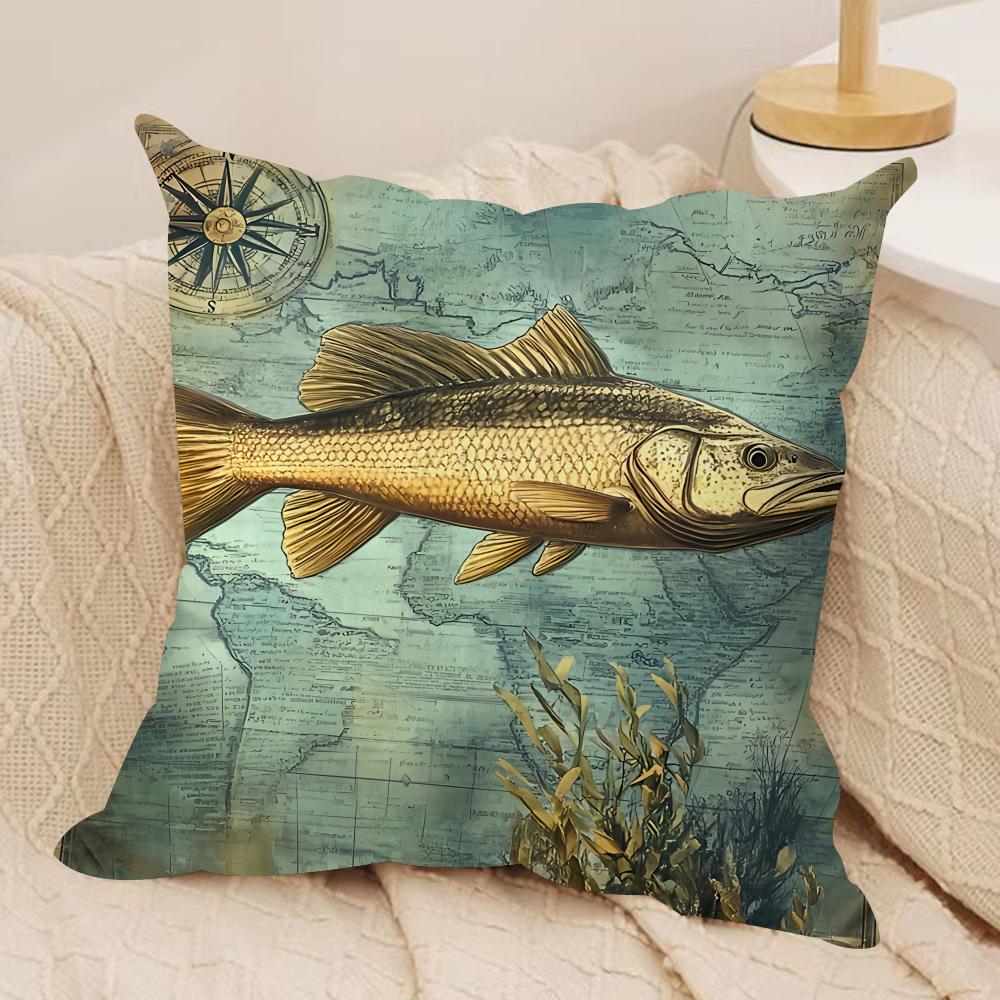 The Retro Age Of Navigation Cushion Cover Silky Short Plush Invisible Zipper Dustproof Sofa Pillow Case For Home Decor