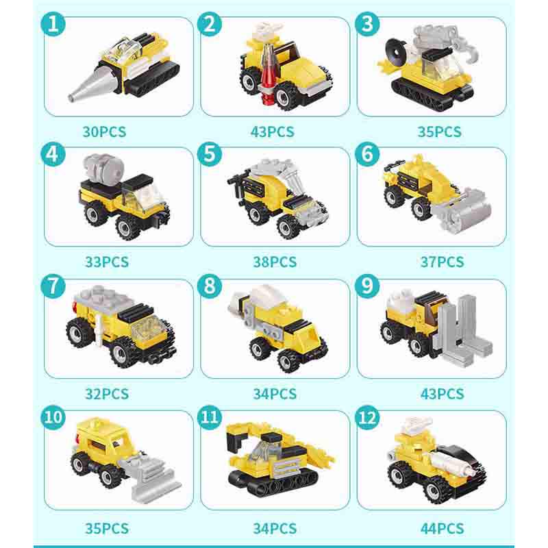 2020 New Product 2 Change 12 In 1 Urban Engineering Assembly Car Educational Toy Diy Fighting Interchangeable Plastic Robot Birthday Toy