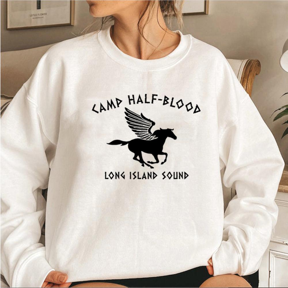 Camp Half Blood Sweatshirt Percy Jackson Hoodie Women Long Sleeve Pullovers Graphic Hoodies Vintage Streetwear Sweatshirts Top