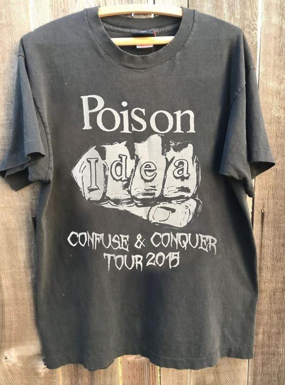 Poison Idea Graphic Band Rare Design Charcoal Unisex T shirt Vtg S5XL KH18852 Unisex T-Shirt M