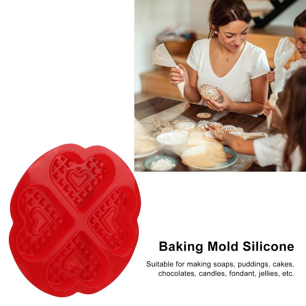 Easy Demoulding Baking Mold Nonstick Silicone Waffle Mold Waffle Mold Heart Shape Mold  Making Cake