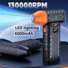 130000 RPM Mini Turbo Jet Fan Electric Air Duster Adjustable Speed Digital Display Turbo Fan Violent Blower Rechargeable with Light Car Cleaning
