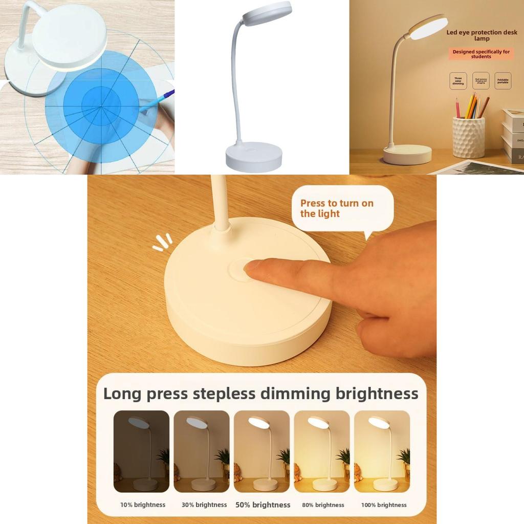 Led Study Desk Lamp With Usb Rechargeable Power For Students Reading And Eye Care