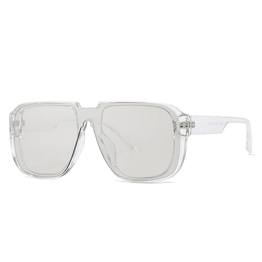 Sommermode Einteilige Retro Quadratische Sonnenbrille UV400 Vintage Retro Spiegelbrille Damen Herren Flache Oberseite Sonnenbrille