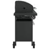 Gas Barbecue Grill with 5 Burners Black Powder-coated Steel