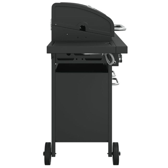 Gas Barbecue Grill with 5 Burners Black Powder-coated Steel