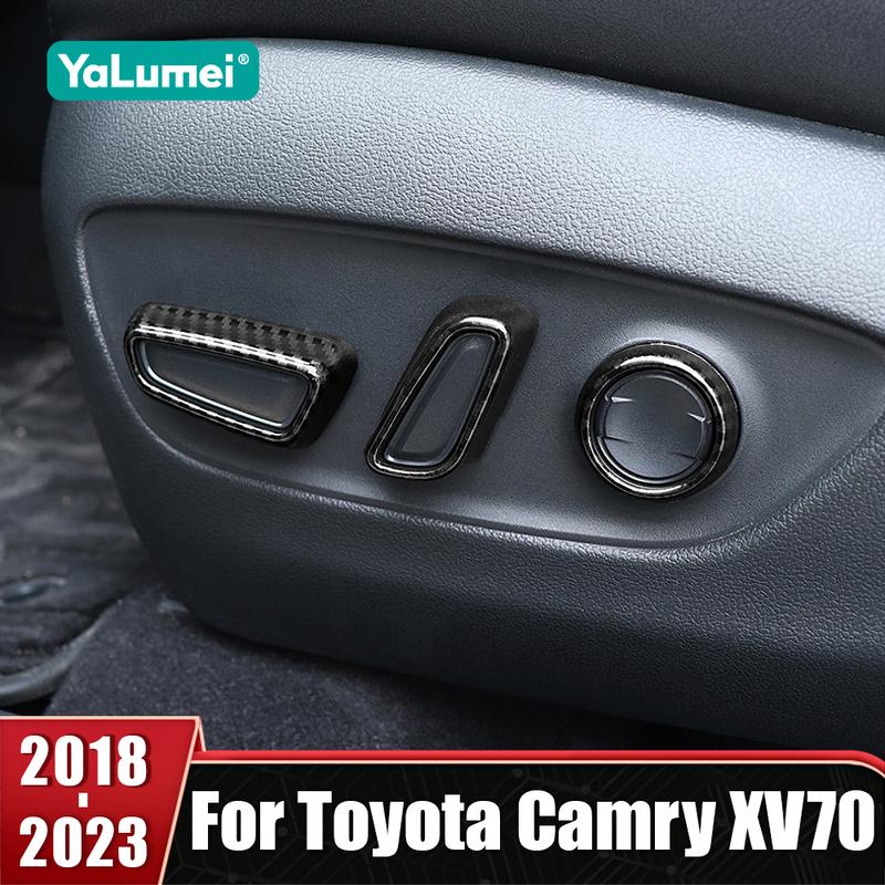 For Toyota Camry 70 XV70 2018      ABS Car Seat Adjustment Switch Button Cover Trim Stickers Accessories