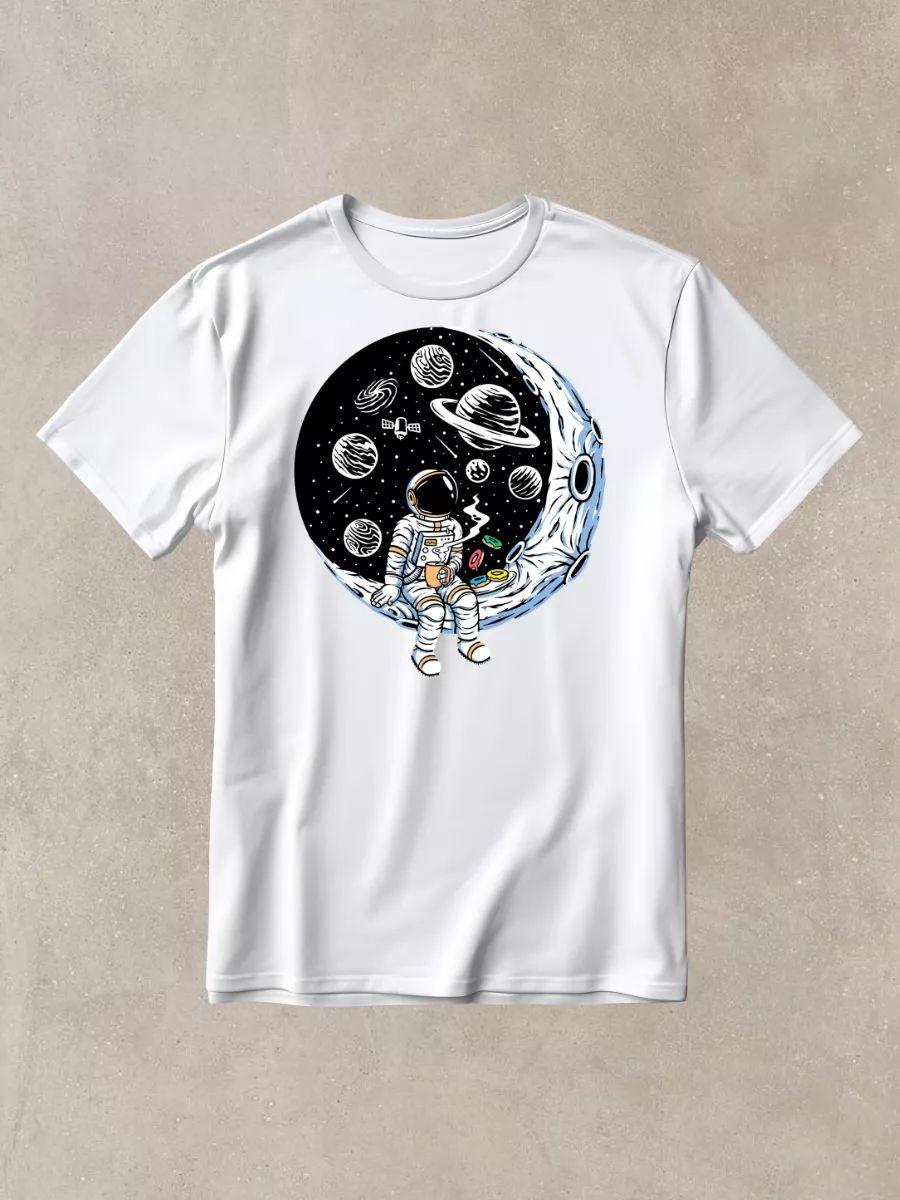 Astronaut drinking coffee T-shirt 2XL