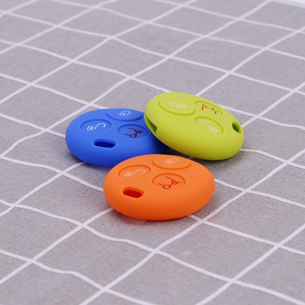 3 Buttons Silicone Remote Key Shell Fob Car Case For Mercedes Benz Smart Fortwo 450 Forfour Roadster City-Coupe Car Styling