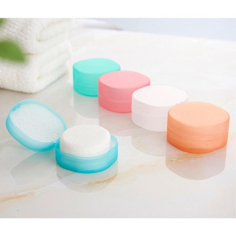 Compact Plastic Makeup Cotton Storage Box Square Design Clear Container Dustproof Lid For Small Spaces Travel