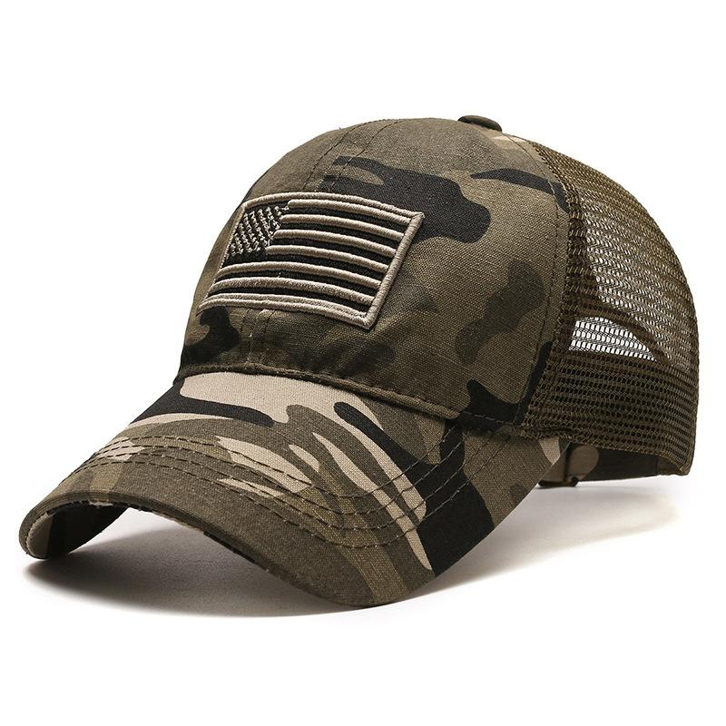 Pălărie de Soare de Vară pentru Bărbați, din Plasă Respirabilă, Camuflaj de Exterior, Șapcă de Baseball Brodată