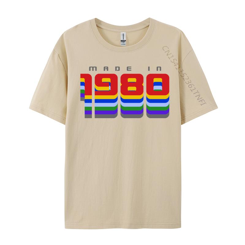 Made In 1980 40th Birthday Cotton Casual Tops Shirt 2024 Newest Student T Shirts Casual Autumn Tshirts