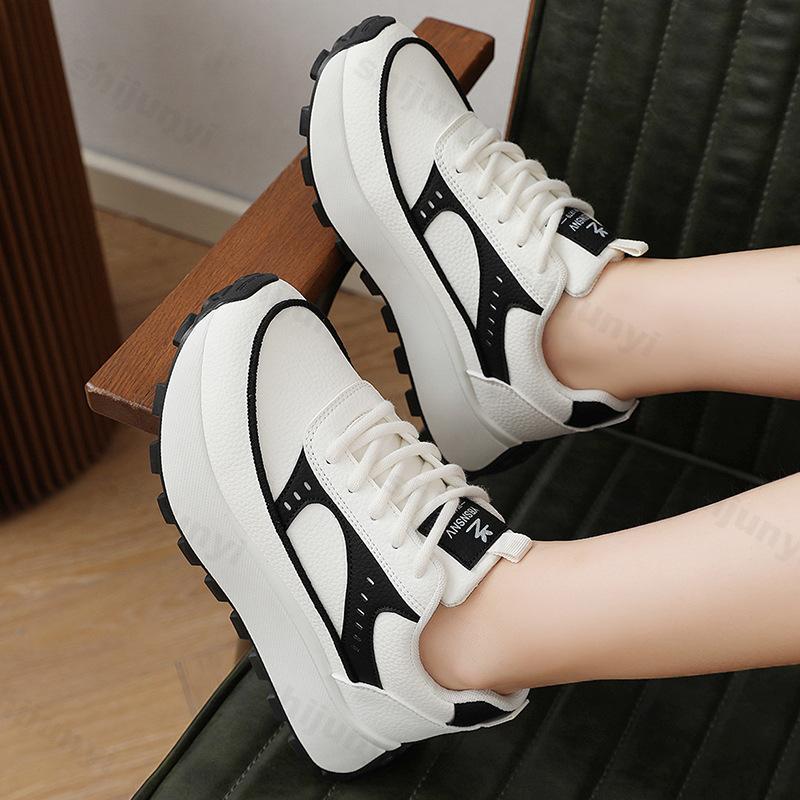 Women's Vulcanized Shoes  Autumn New Comfort Outdoor Non Slip Platform Sneakers Height Increase Fashion Lace Up Casual Shoes