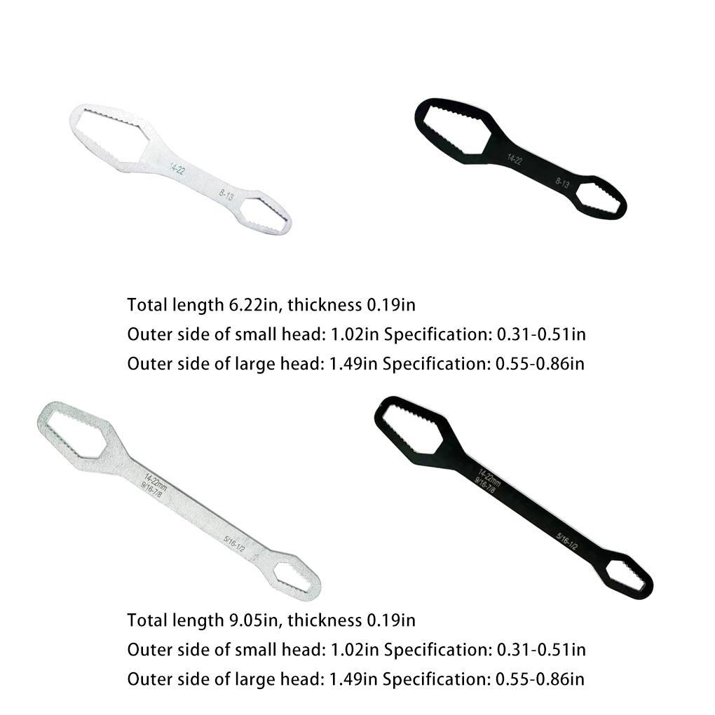 Household Double Head Torx Wrench for 8-22mm Multifunctional Bolts Screws Self-tightening Spanner Car Motorcycle Machine