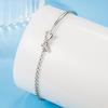 925 Silver Bow Bracelet Shiny Zircon Christmas Gift for Women Party Jewelry Elegant Birthday Present