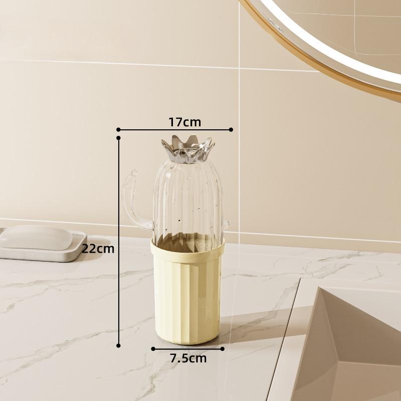 

Cylindrical Cosmetic Storage CylinderTransparent Covered Dust-proof Storage Bucket Plastic Storage Set 17*7.5*22 прозрачный/кремовый