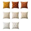 Decorative Pillow Case Embroidery Maple Leaves Pumpkin Pattern Pillow Cover Removable