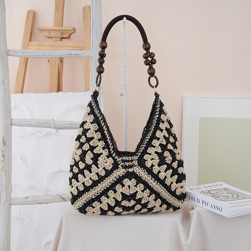 

Woven Bag Straw Bag Women S Large Capacity Bohemian Style Seaside Vacation Style Beach Bag Light Shoulder bottom length 35 height 35