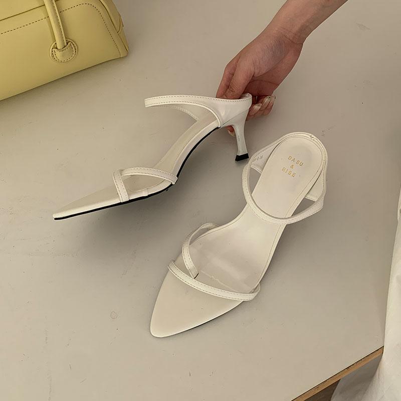Fashion Fashion Pointed Toe Women Thin Heels Pumps Slides Shoes Footwear Shallow Ladies High Heels Shoes Female Sandals