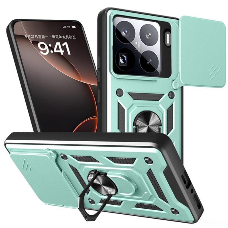 

Armor Ring Stand Funda For Xiaomi 15 15Pro 5G Case Shockproof Slide Lens Protect Phone Cover for Xiaomi15 Pro Car Magnetic Funda For Xiaomi 15 Pro